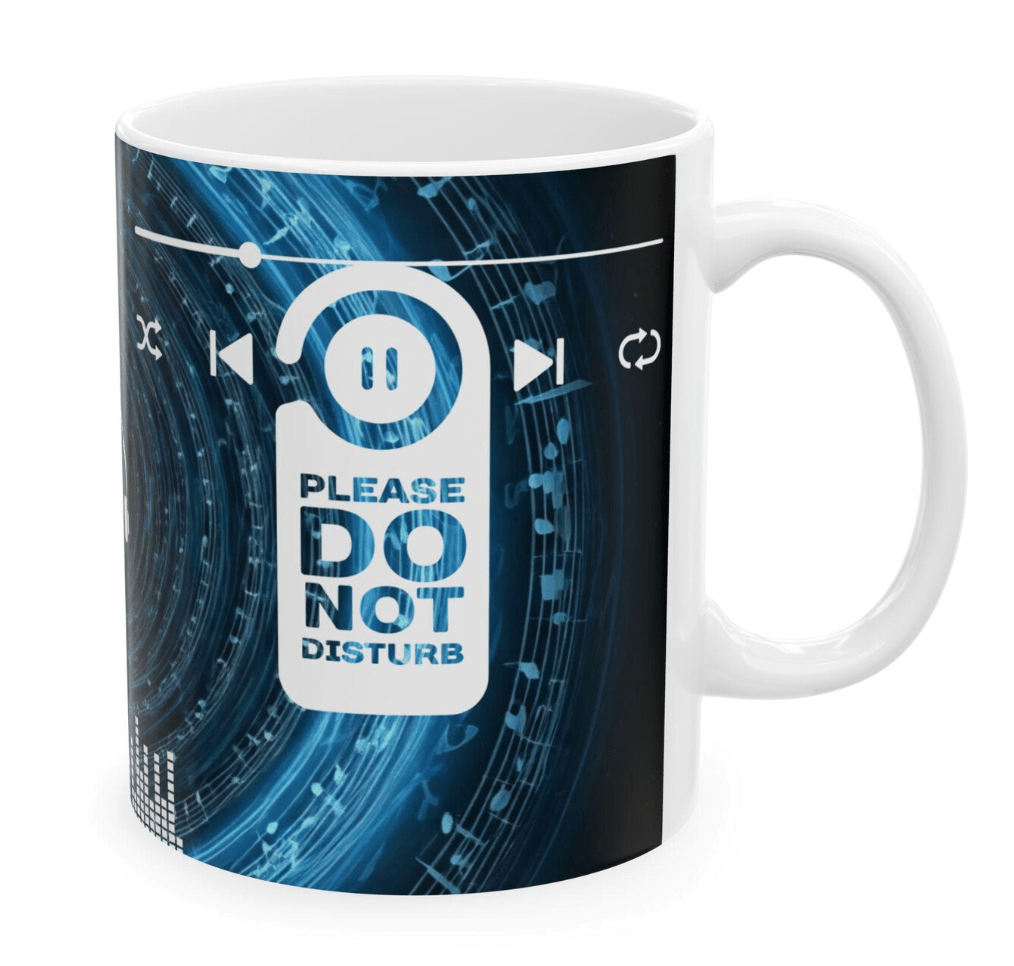 I'm wearing headphones to tune you out coffee mug