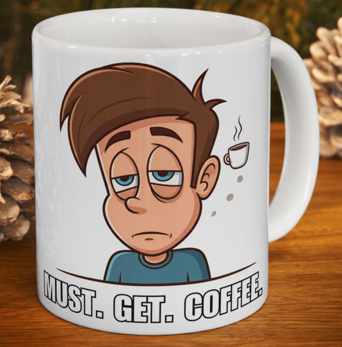 Humorous coffee mug for coffee lover gift