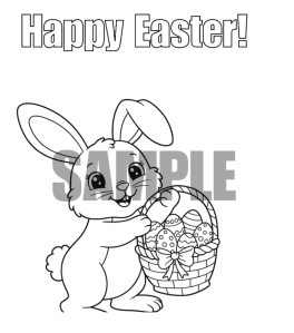 Easter coloring page download. Easter bunny coloring page.
