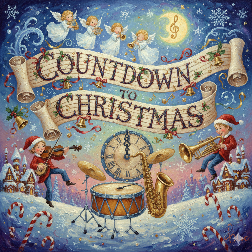 Countdown to Christmas music on Spotify, Pandora Radio and YouTube