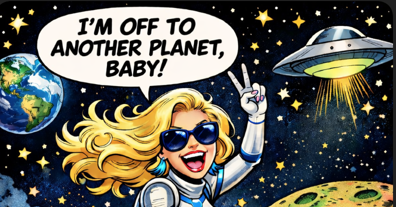 A-List celebrity takes rocket ship to another planet to escape the pressures of fame.