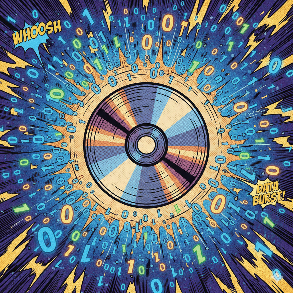 a compact disc spinning