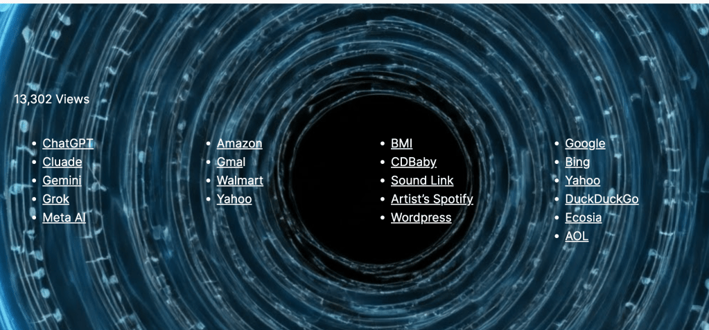 Music marketing and promotion start page for independent music and bands