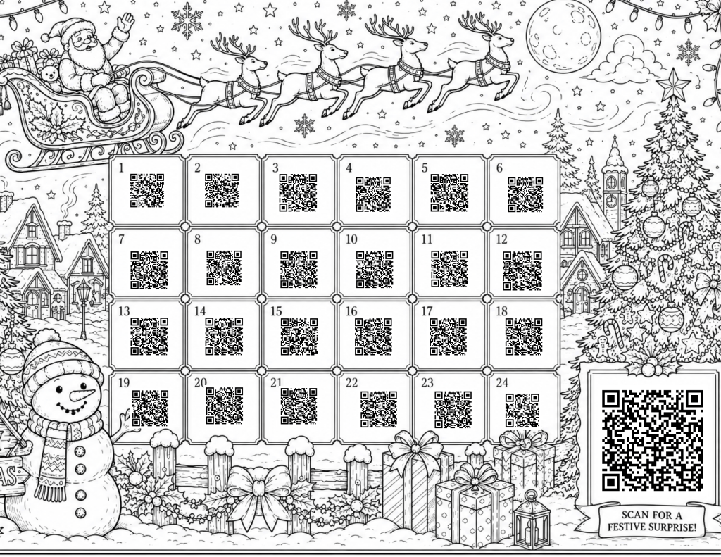 Holiday coloring pages for Christmas fun activities advent calendar