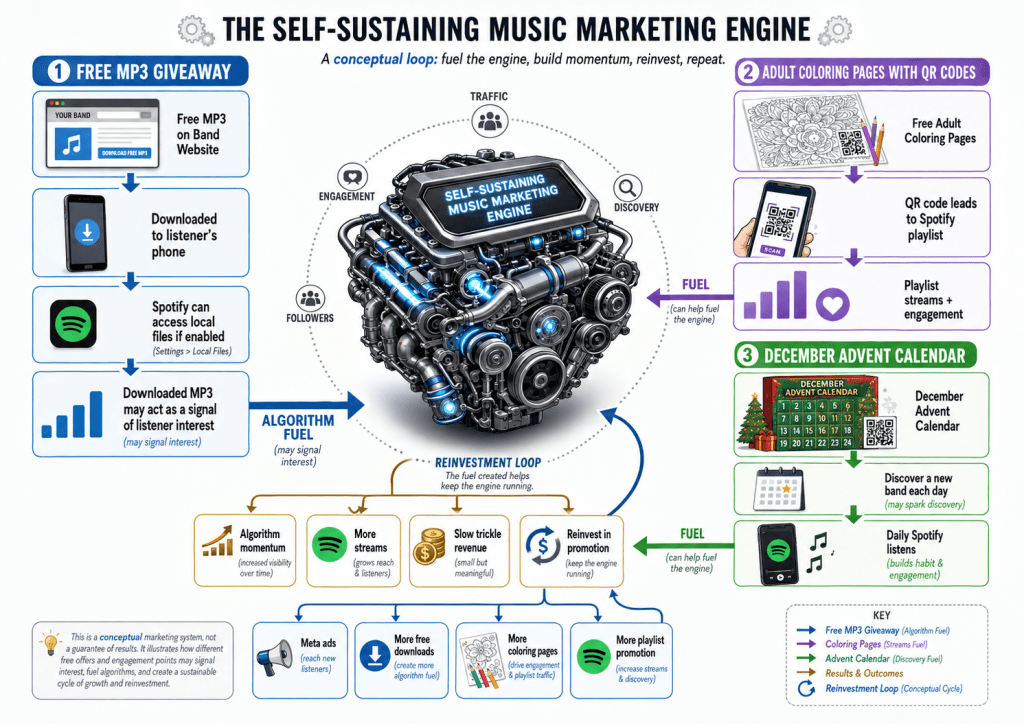 Independent band music promotion marketing machine