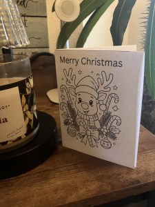 Make your own Christmas card coloring sheet free download holiday craft