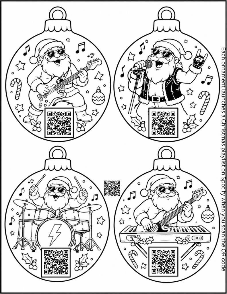 Santa Christmas card DIY coloring pages free download and print